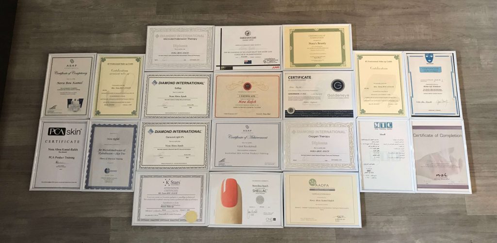 Noras Beauty Certificates